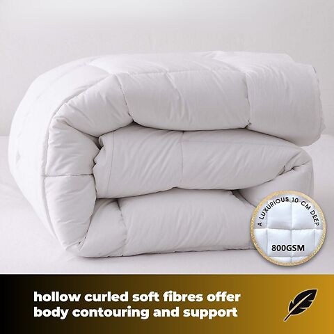 Hollow curled soft fibres offer body contouring and support