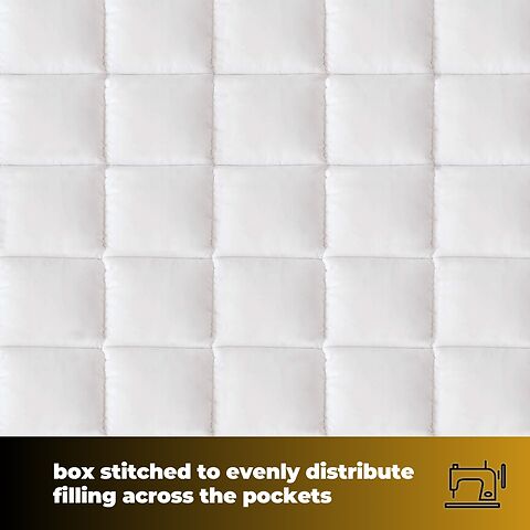 Box stitched to evenly distribute filling across the pockets