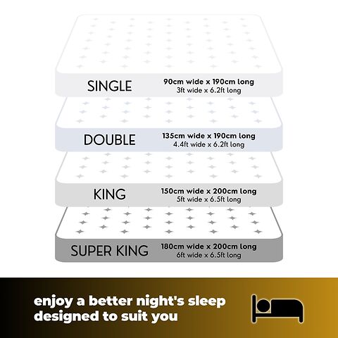 Glamhaus Luxury Mattress Topper sizes single, double, king, super king
